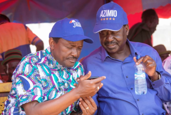 ODM leader Raila Odinga and Wiper Party leader Kalonzo Musyoka.